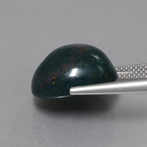 11.49 карата, натуральный Темно-зеленый Кровавый Камень/Гелиотроп, Огранка Овал, Непрозрачный