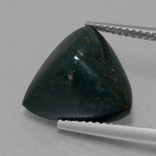 7.42 карата, натуральный Зеленый различных оттенков Кровавый Камень/Гелиотроп, Триллион, Непрозрачный