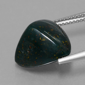 7.42 карата, натуральный Зеленый различных оттенков Кровавый Камень/Гелиотроп, Триллион, Непрозрачный