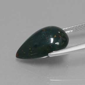 5.91 карата, натуральный Пятнисто-зеленый Кровавый Камень/Гелиотроп, Форма груши, Непрозрачный