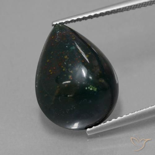 8.65ct Натуральный Многоцветный Кровавый Камень/Гелиотроп, Форма груши, Непрозрачный