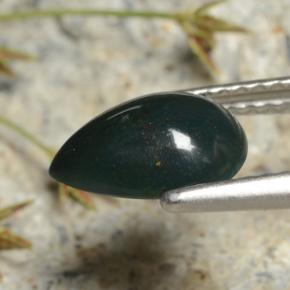 1.18 карата, натуральный Зеленый Кровавый Камень/Гелиотроп, Форма груши, Непрозрачный