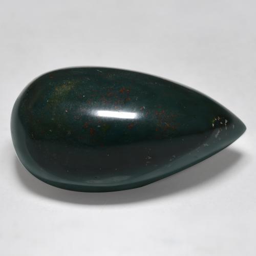 26.56 карата, натуральный Зеленый различных оттенков Кровавый Камень/Гелиотроп, Форма груши, Непрозрачный