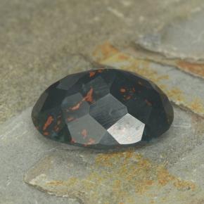 6.55 карата, натуральный Пятнисто-зеленый Кровавый Камень/Гелиотроп, Огранка Овал, Непрозрачный