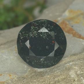 Натуральный Пятнисто-зеленый Кровавик 5,05 карата Огранка Круг, Непрозрачный