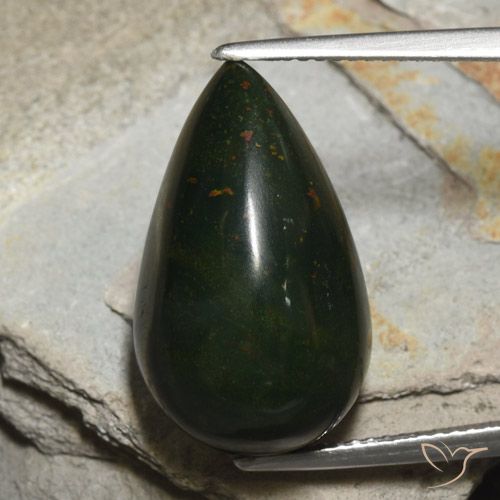 16.35ct Натуральный Многоцветный Кровавый Камень/Гелиотроп, Форма груши, Непрозрачный