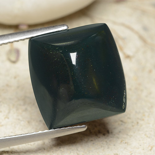 13.96 карата, натуральный Зеленый различных оттенков Кровавый Камень/Гелиотроп, Подушка Крой, Непрозрачный