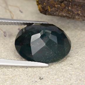 9.75 карата, натуральный Зеленый различных оттенков Кровавый Камень/Гелиотроп, Огранка Овал, Непрозрачный