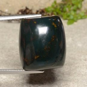 28.22 карата, натуральный Пятнисто-зеленый Кровавый Камень/Гелиотроп, Необычная форма, Непрозрачный