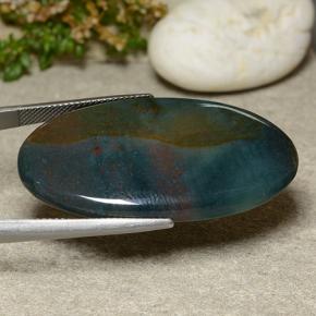 42.75 карата, натуральный Многоцветный Кровавый Камень/Гелиотроп, Огранка Овал, Непрозрачный