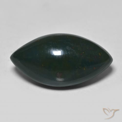 9.67ct Натуральный Травянисто-зелёный Кровавый Камень/Гелиотроп, Маркиза, Непрозрачный