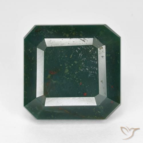 13.27ct Натуральный Многоцветный Кровавый Камень/Гелиотроп, Изумрудная огранка, Непрозрачный