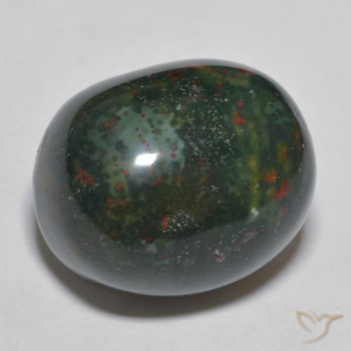 24.63ct Натуральный Многоцветный Кровавый Камень/Гелиотроп, Овал, Непрозрачный