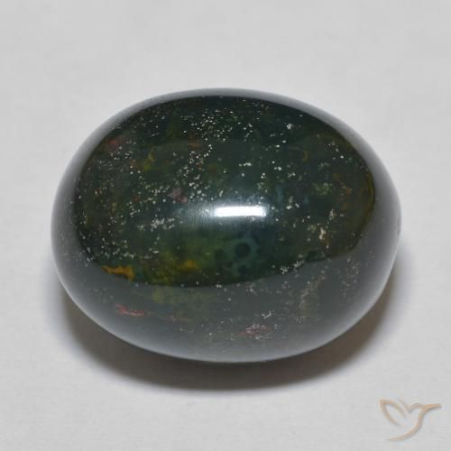 17.10ct Натуральный Многоцветный Кровавый Камень/Гелиотроп, Овал, Непрозрачный