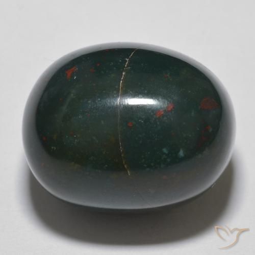 14.90ct Натуральный Многоцветный Кровавый Камень/Гелиотроп, Овал, Непрозрачный