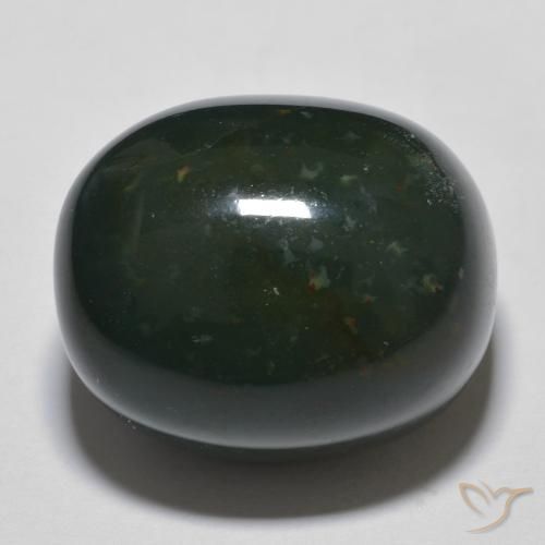 28.21ct Натуральный Травянисто-зелёный Кровавый Камень/Гелиотроп, Овал, Непрозрачный