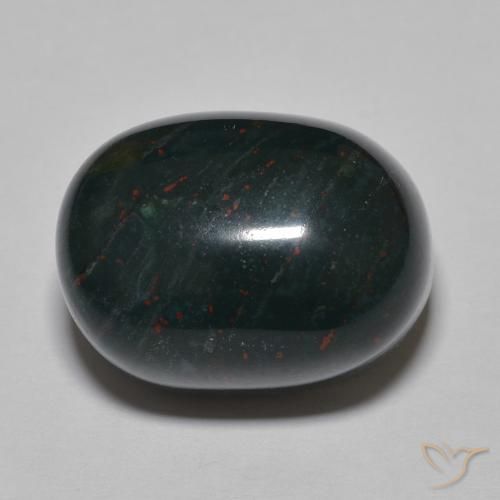 25.05ct Натуральный Голубовато-зеленый Кровавый Камень/Гелиотроп, Овал, Непрозрачный