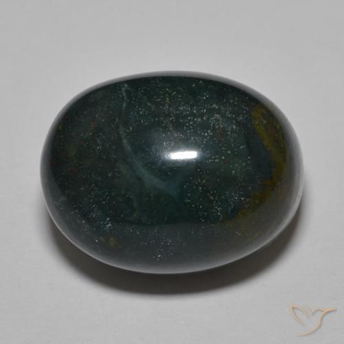 25.67ct Натуральный Многоцветный Кровавый Камень/Гелиотроп, Овал, Непрозрачный