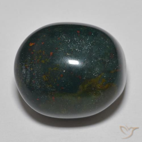 33.71ct Натуральный Голубовато-зеленый Кровавый Камень/Гелиотроп, Овал, Непрозрачный