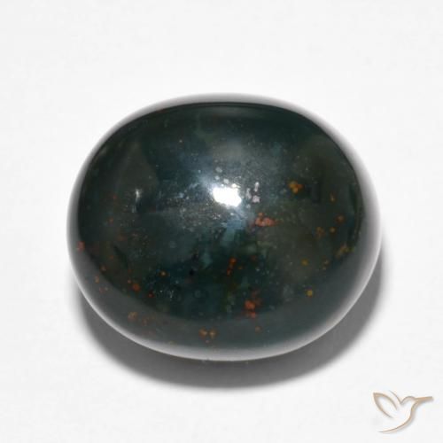 15.81ct Натуральный Темно-зеленый Кровавый Камень/Гелиотроп, Овал, Непрозрачный