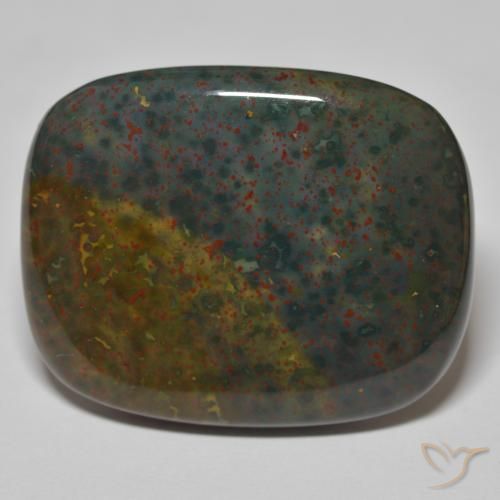 36.98ct Натуральный Зеленый и красный Кровавый Камень/Гелиотроп, Подушка, Непрозрачный