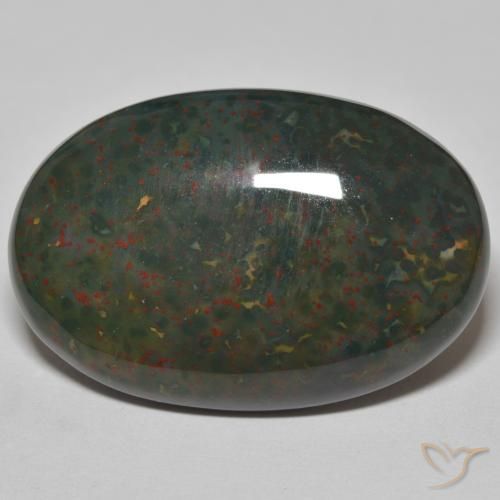 30.21ct Натуральный Зеленый с красным Кровавый Камень/Гелиотроп, Овал, Непрозрачный