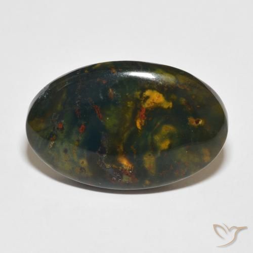 20.80ct Натуральный Многоцветный Кровавый Камень/Гелиотроп, Овал, Непрозрачный