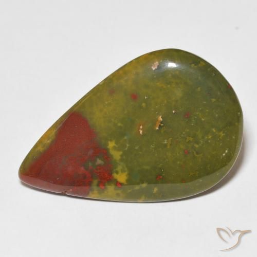 13.94ct Натуральный Многоцветный Кровавый Камень/Гелиотроп, Форма груши, Непрозрачный