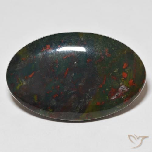 34.27ct Натуральный Зеленый и красный Кровавый Камень/Гелиотроп, Овал, Непрозрачный