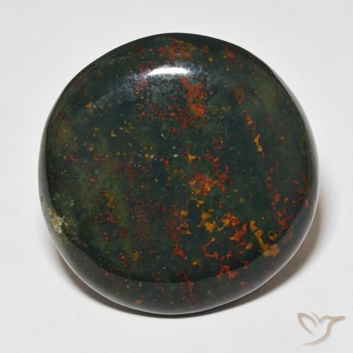 34.68ct Натуральный Зеленый и красный Кровавый Камень/Гелиотроп, Круглый, Непрозрачный
