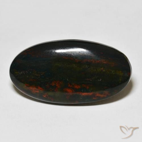 28.60ct Натуральный Многоцветный Кровавый Камень/Гелиотроп, Овал, Непрозрачный
