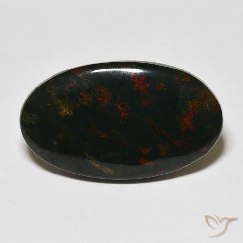 18.45ct Натуральный Многоцветный Кровавый Камень/Гелиотроп, Овал, Непрозрачный
