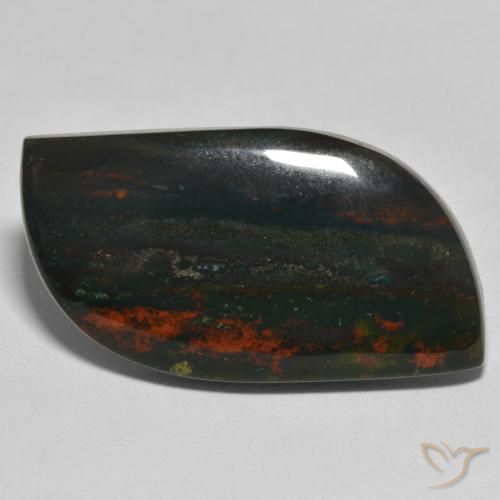 26.95 карата, натуральный Зеленый и красный Кровавый Камень/Гелиотроп, Необычная форма, Непрозрачный