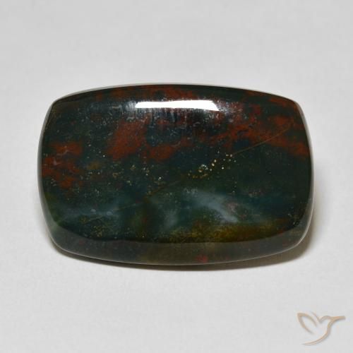 18.75ct Натуральный Темно-зеленый Кровавый Камень/Гелиотроп, Подушка, Непрозрачный