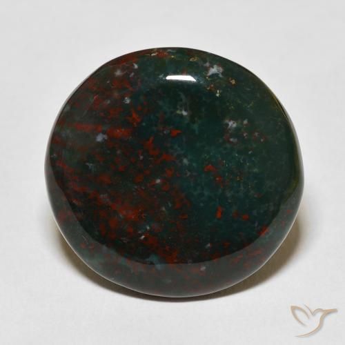22.52ct Натуральный Зеленый и красный Кровавый Камень/Гелиотроп, Круглый, Непрозрачный