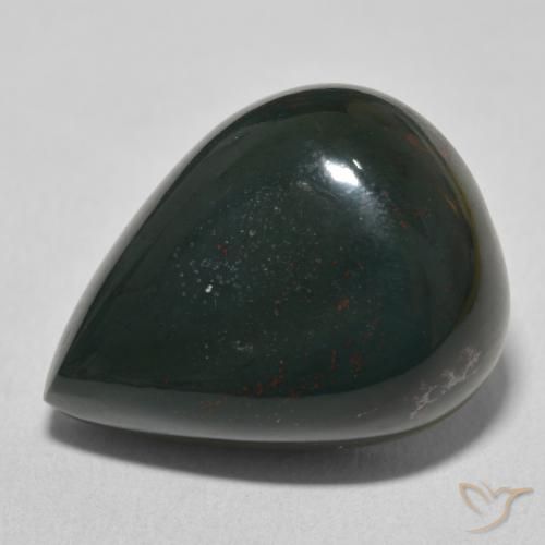 24.30ct Натуральный Зеленый и красный Кровавый Камень/Гелиотроп, Форма груши, Непрозрачный
