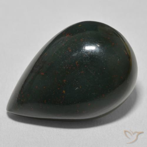 25.62ct Натуральный Зеленый и красный Кровавый Камень/Гелиотроп, Форма груши, Непрозрачный