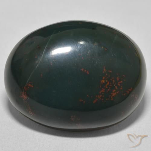 24.03ct Натуральный Зеленый и красный Кровавый Камень/Гелиотроп, Овал, Непрозрачный