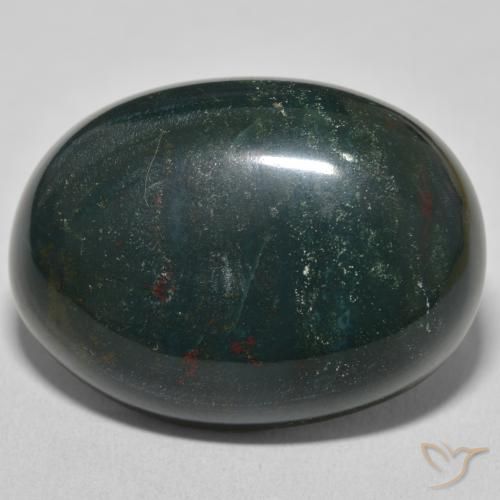 44.03ct Натуральный Травянисто-зелёный Кровавый Камень/Гелиотроп, Овал, Непрозрачный