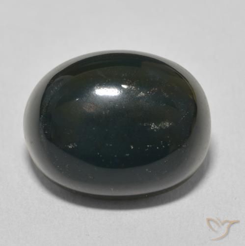 12.03ct Натуральный Темно-зеленый Кровавый Камень/Гелиотроп, Овал, Непрозрачный