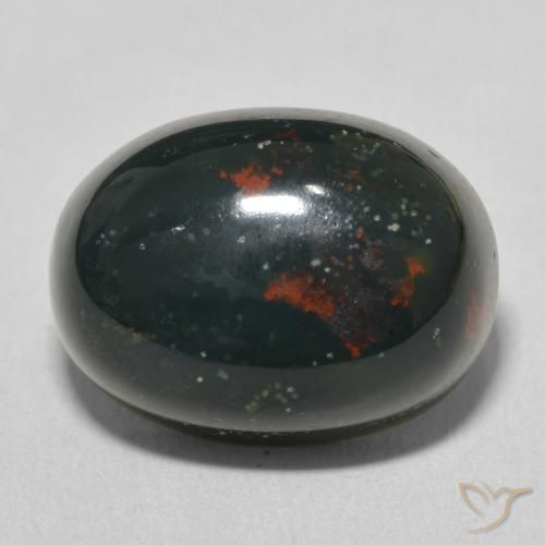 12.48ct Натуральный Зеленый различных оттенков Кровавый Камень/Гелиотроп, Овал, Непрозрачный