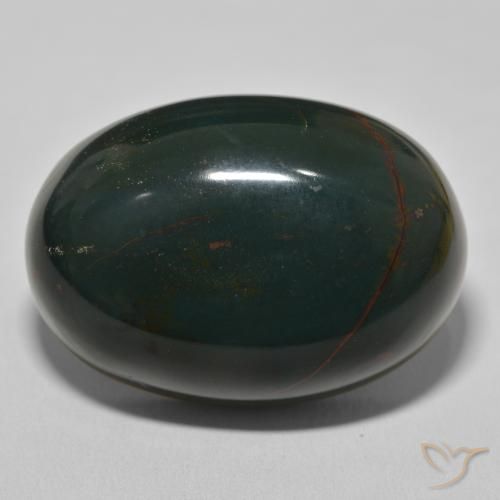 94.86ct Натуральный Средний темно-зеленый Кровавый Камень/Гелиотроп, Овал, Непрозрачный