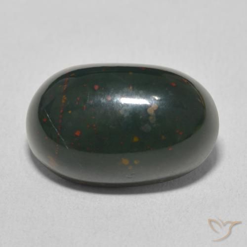 9.92ct Натуральный Темно-зеленый Кровавый Камень/Гелиотроп, Овал, Непрозрачный