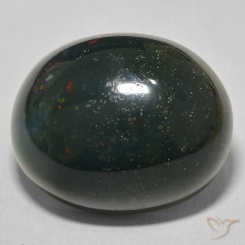 32.86ct Натуральный Травянисто-зелёный Кровавый Камень/Гелиотроп, Овал, Непрозрачный
