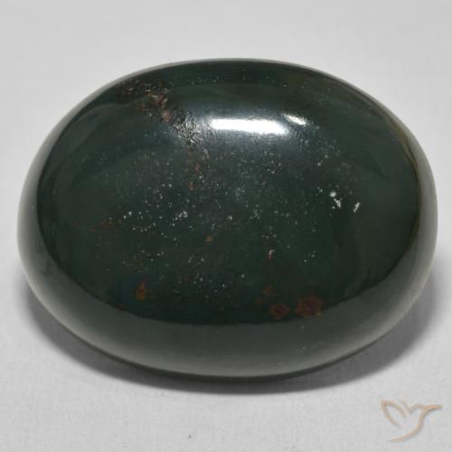 23.59ct Натуральный Темно-зеленый Кровавый Камень/Гелиотроп, Овал, Непрозрачный