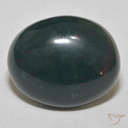 17.00ct Натуральный Средний темно-зеленый Кровавый Камень/Гелиотроп, Овал, Непрозрачный
