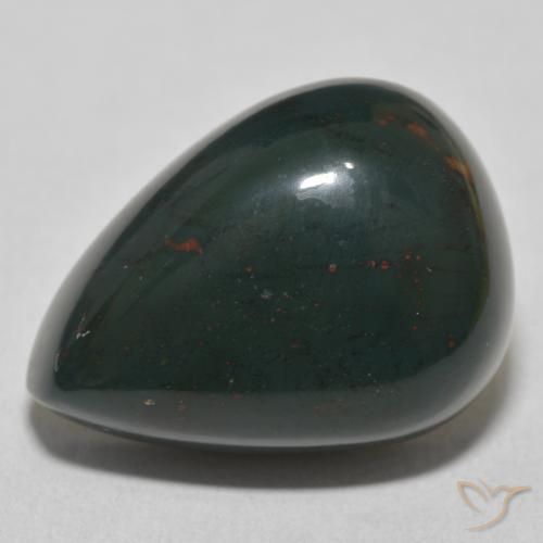 32.84ct Натуральный Зеленый различных оттенков Кровавый Камень/Гелиотроп, Форма груши, Непрозрачный