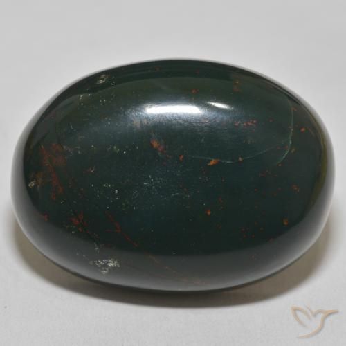 102.70ct Натуральный Темно-зеленый Кровавый Камень/Гелиотроп, Овал, Непрозрачный