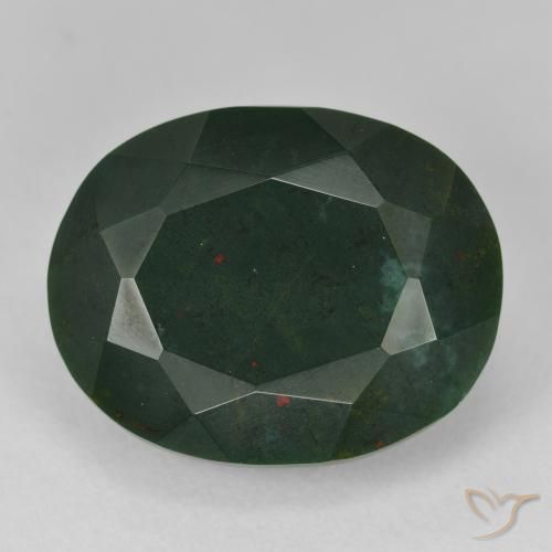 21.50ct Натуральный Зеленый различных оттенков Кровавый Камень/Гелиотроп, Овал, Непрозрачный