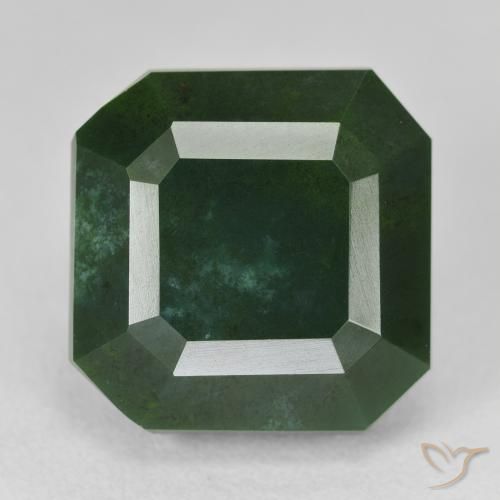 18.72ct Натуральный Темно-зеленый Кровавый Камень/Гелиотроп, Изумрудная огранка, Непрозрачный